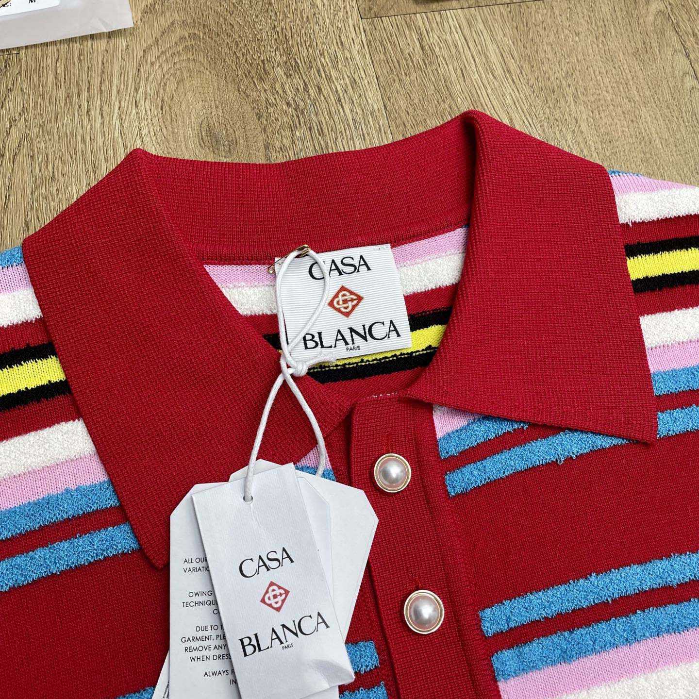 Casablanca Stripe Polo Shirt   D0097 - DesignerGu