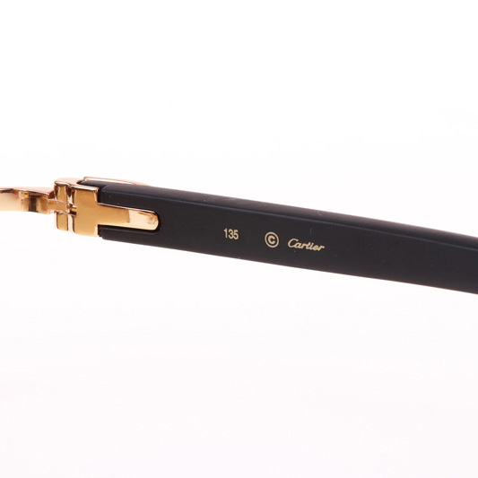 Cartier CT_3524012 Black Wood Sunglasses In Gold Brown - DesignerGu