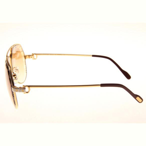 Cartier CT 1324912 Cut Lens Sunglasses In Gold Gradient Brown - DesignerGu