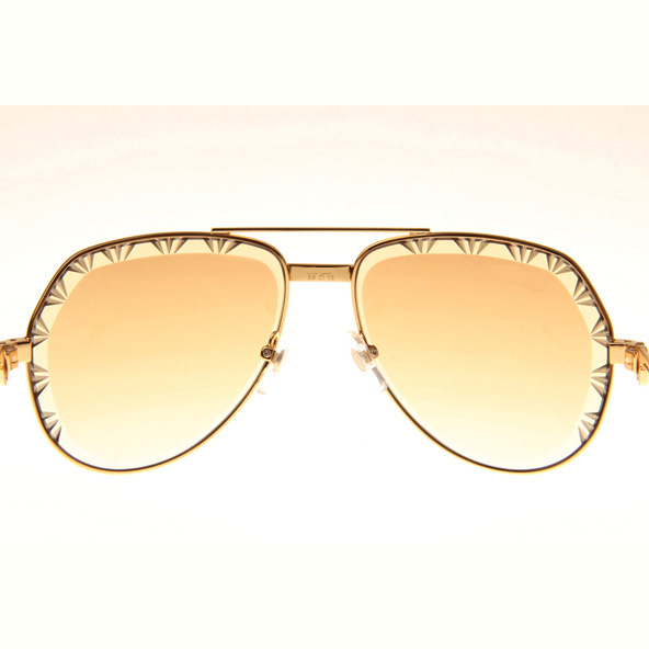 Cartier CT 1324912 Cut Lens Sunglasses In Gold Gradient Brown - DesignerGu