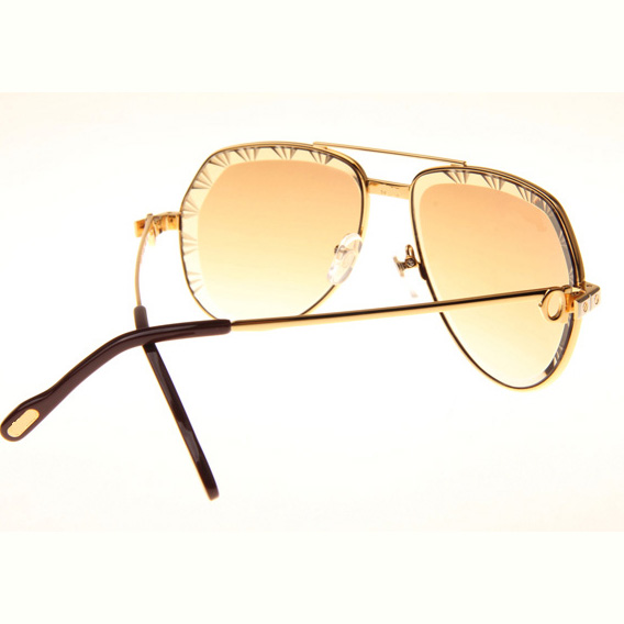 Cartier CT 1324912 Cut Lens Sunglasses In Gold Gradient Brown - DesignerGu