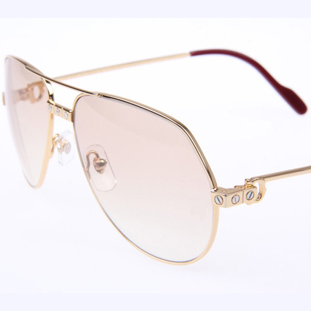 Cartier CT 1324912 Sunglasses In Gold Brown - DesignerGu