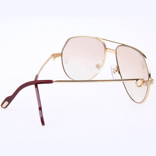 Cartier CT 1324912 Sunglasses In Gold Brown - DesignerGu