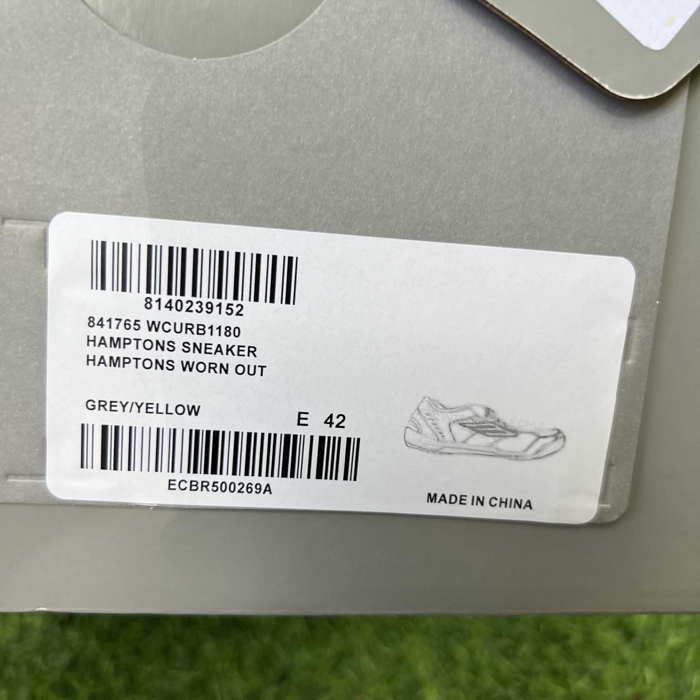 Balenciaga Hamptons Worn-Out Sneaker In Grey And Yellow Cowskin And Polyester - DesignerGu