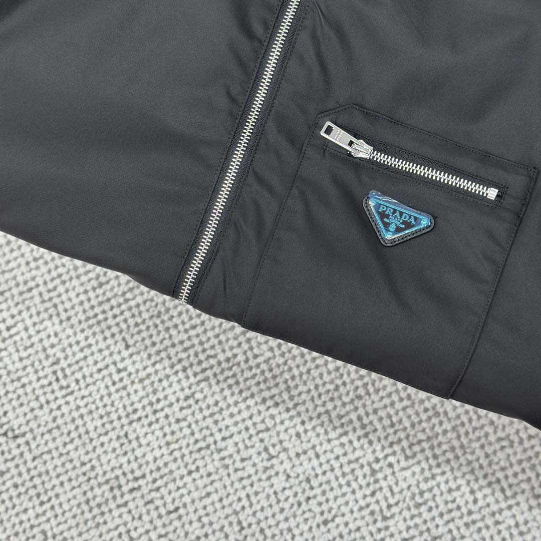 Prada Black Re-nylon Hooded Jacket - DesignerGu