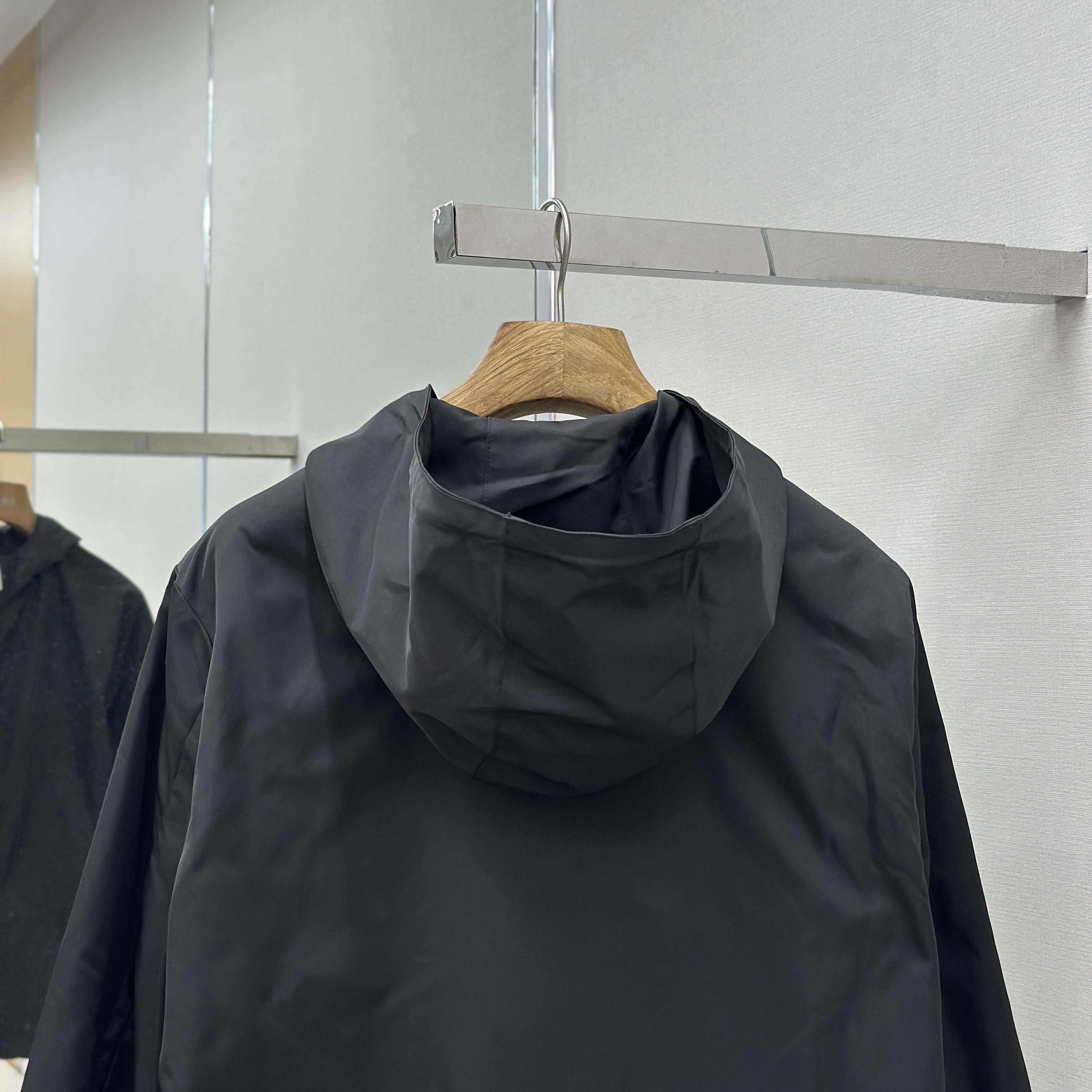 Prada Black Re-nylon Hooded Jacket - DesignerGu