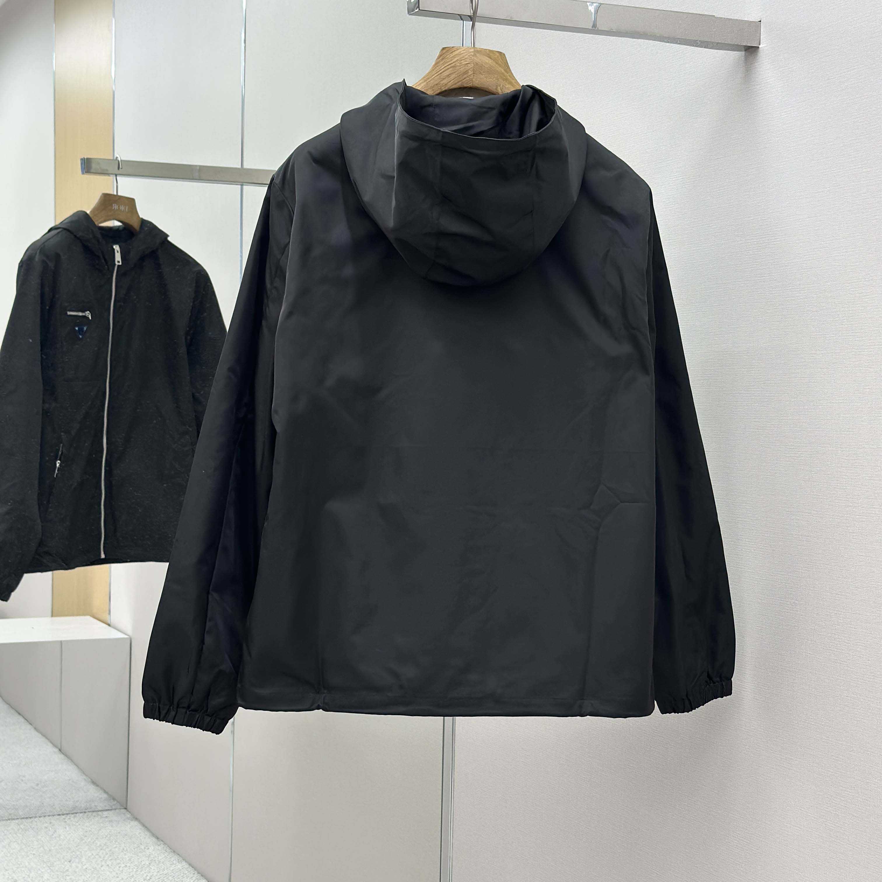 Prada Black Re-nylon Hooded Jacket - DesignerGu
