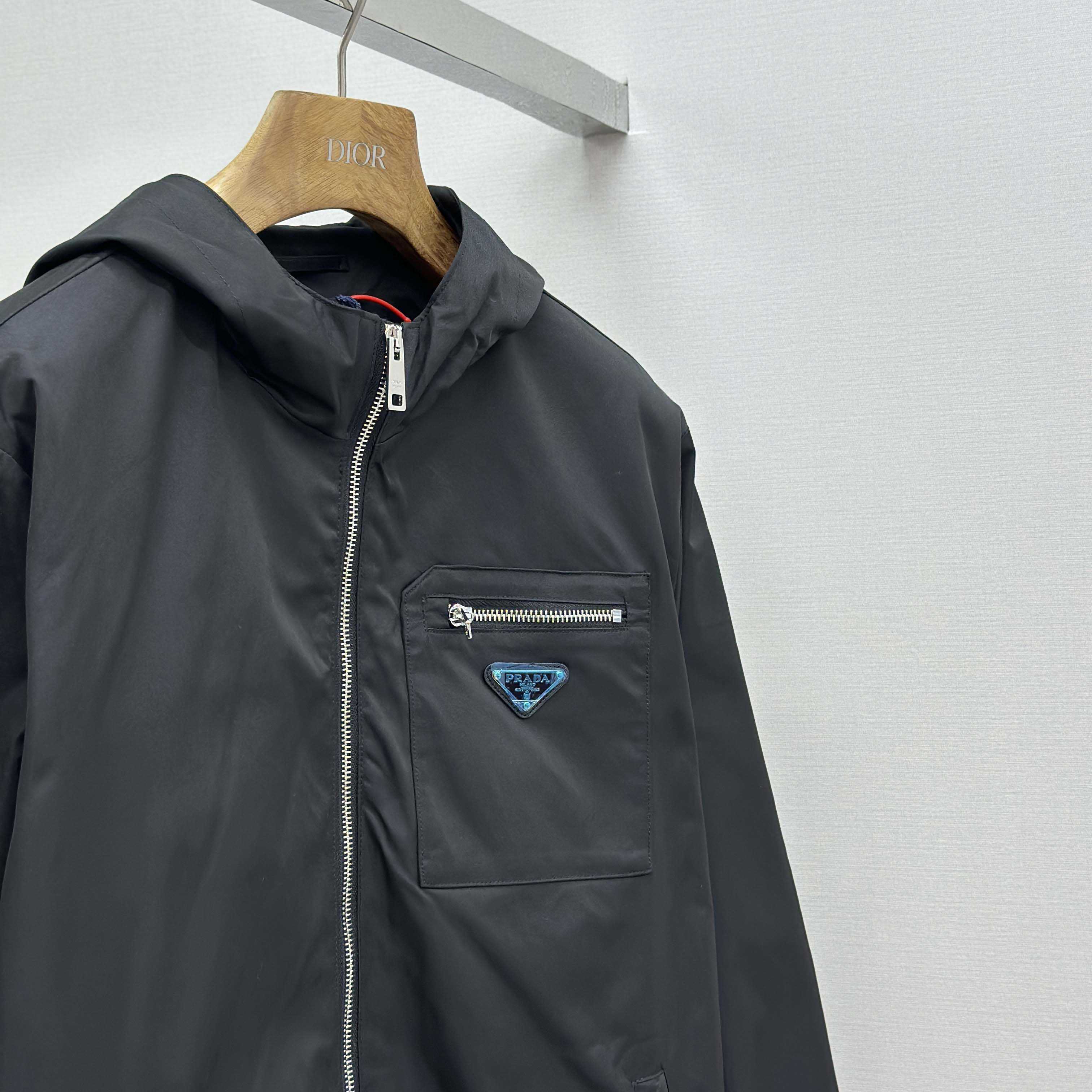 Prada Black Re-nylon Hooded Jacket - DesignerGu