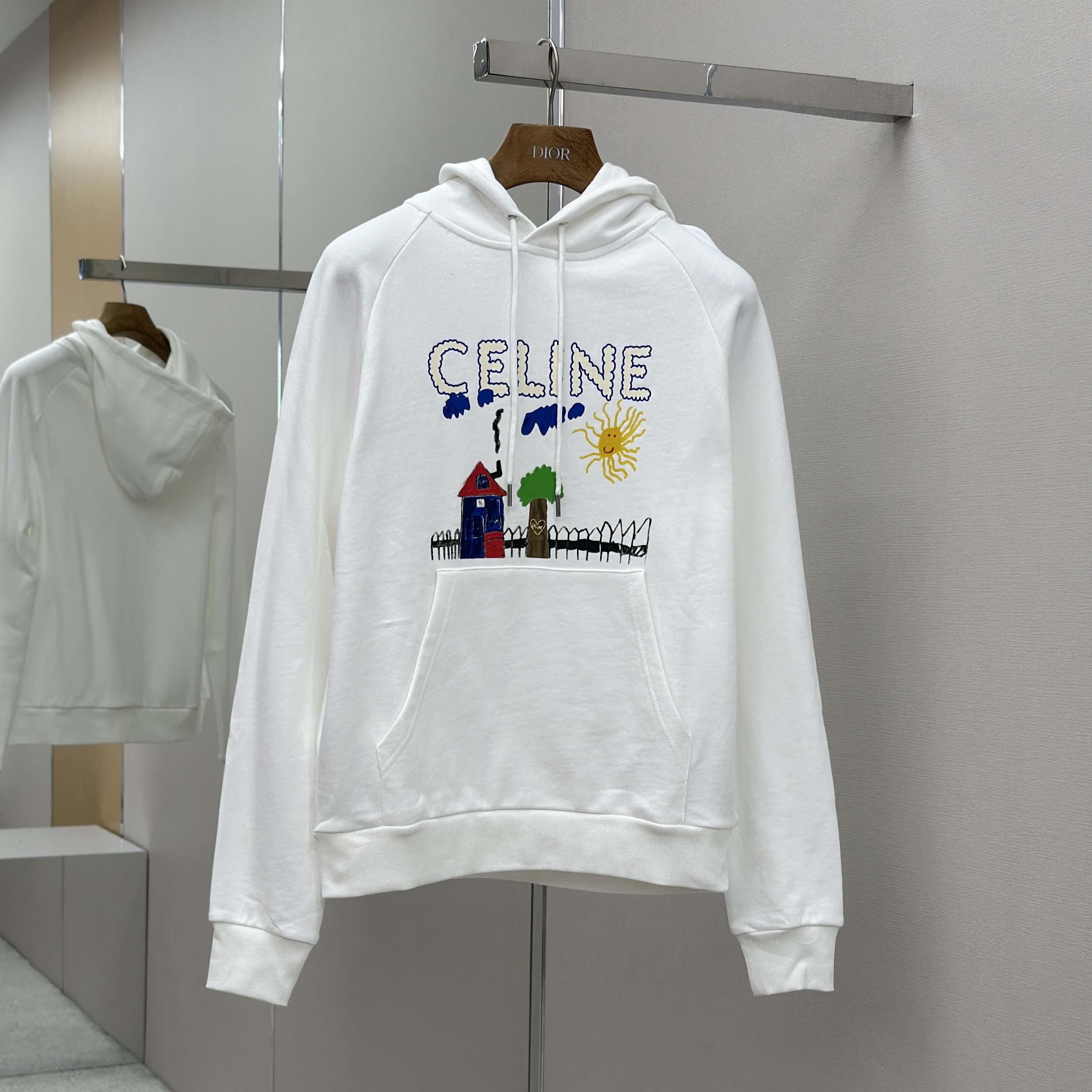 Celine 70'S Hoodie In Cotton Fleece - DesignerGu