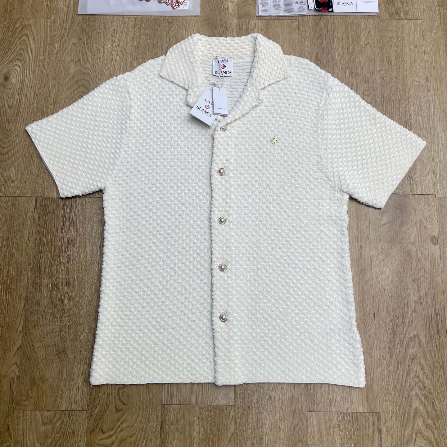 Casablanca Summer Textured-Knit Shirt   D0090 - DesignerGu