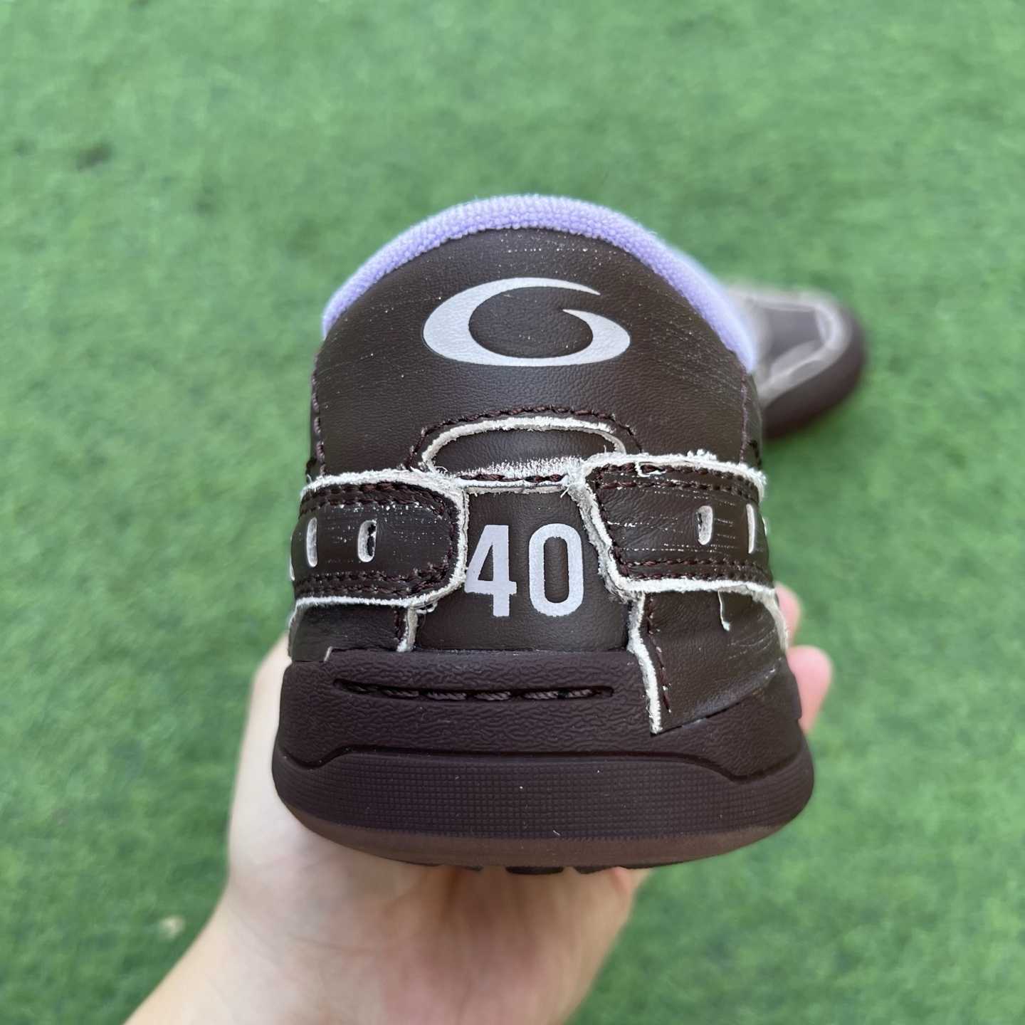 Balenciaga Hamptons Medium Worn-Out Sneaker In Brown And Lilac Cowskin And Polyester - DesignerGu