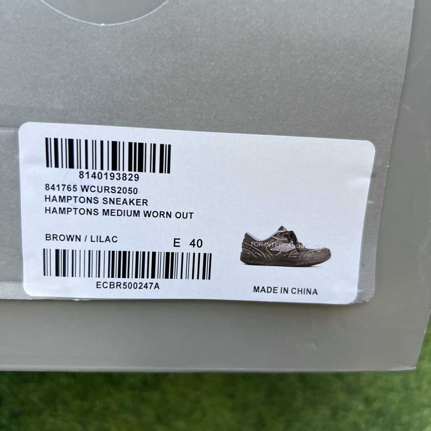 Balenciaga Hamptons Medium Worn-Out Sneaker In Brown And Lilac Cowskin And Polyester - DesignerGu