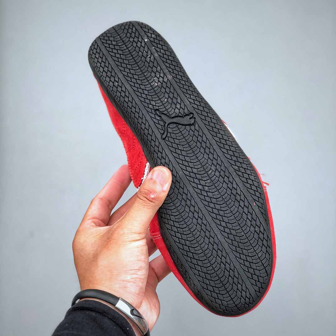 Balenciaga Speedcat Suede Balenciaga In Red, White And Black Distressed Suede Cowskin - DesignerGu