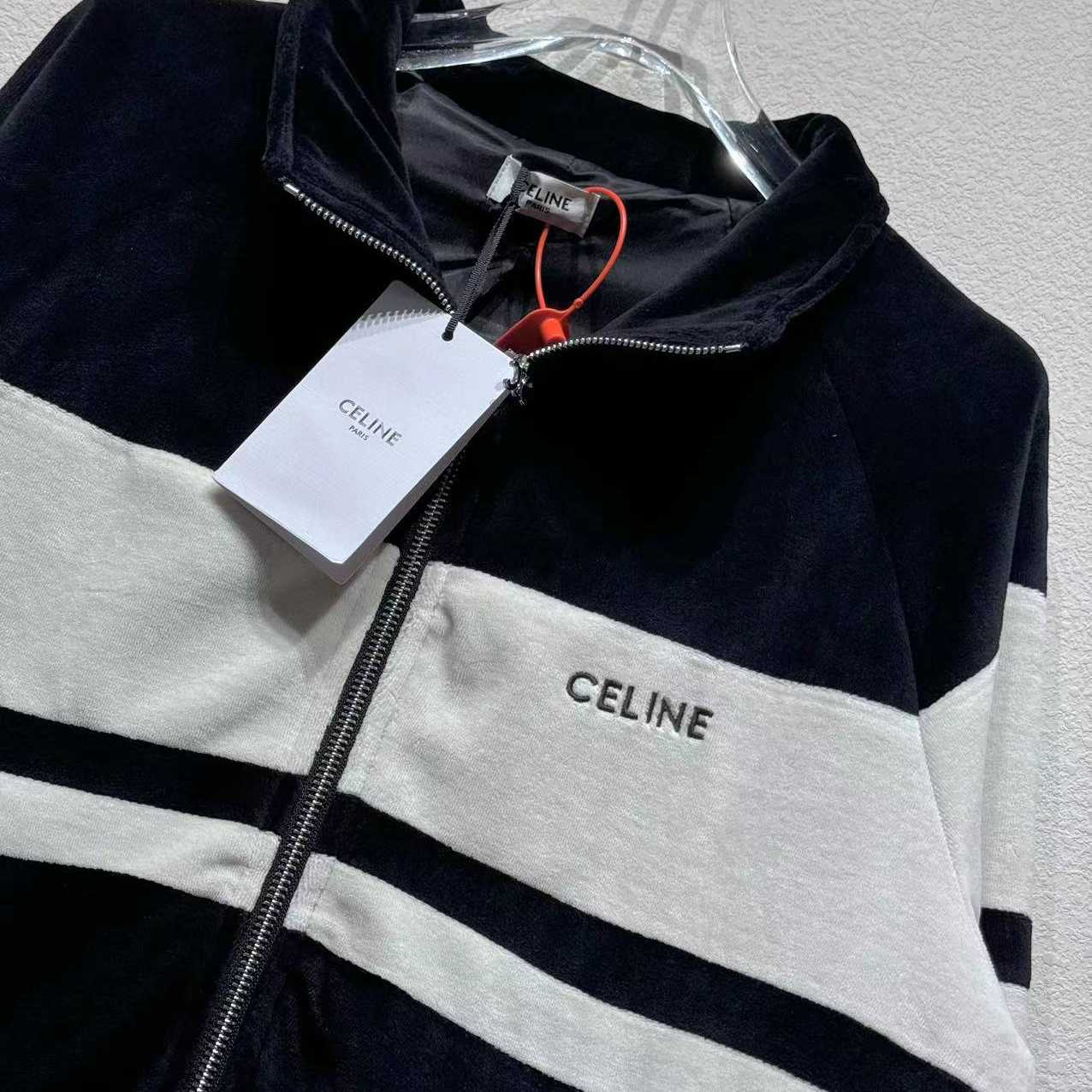 Celine Tracksuit Jacket In Velvet Jersey - DesignerGu