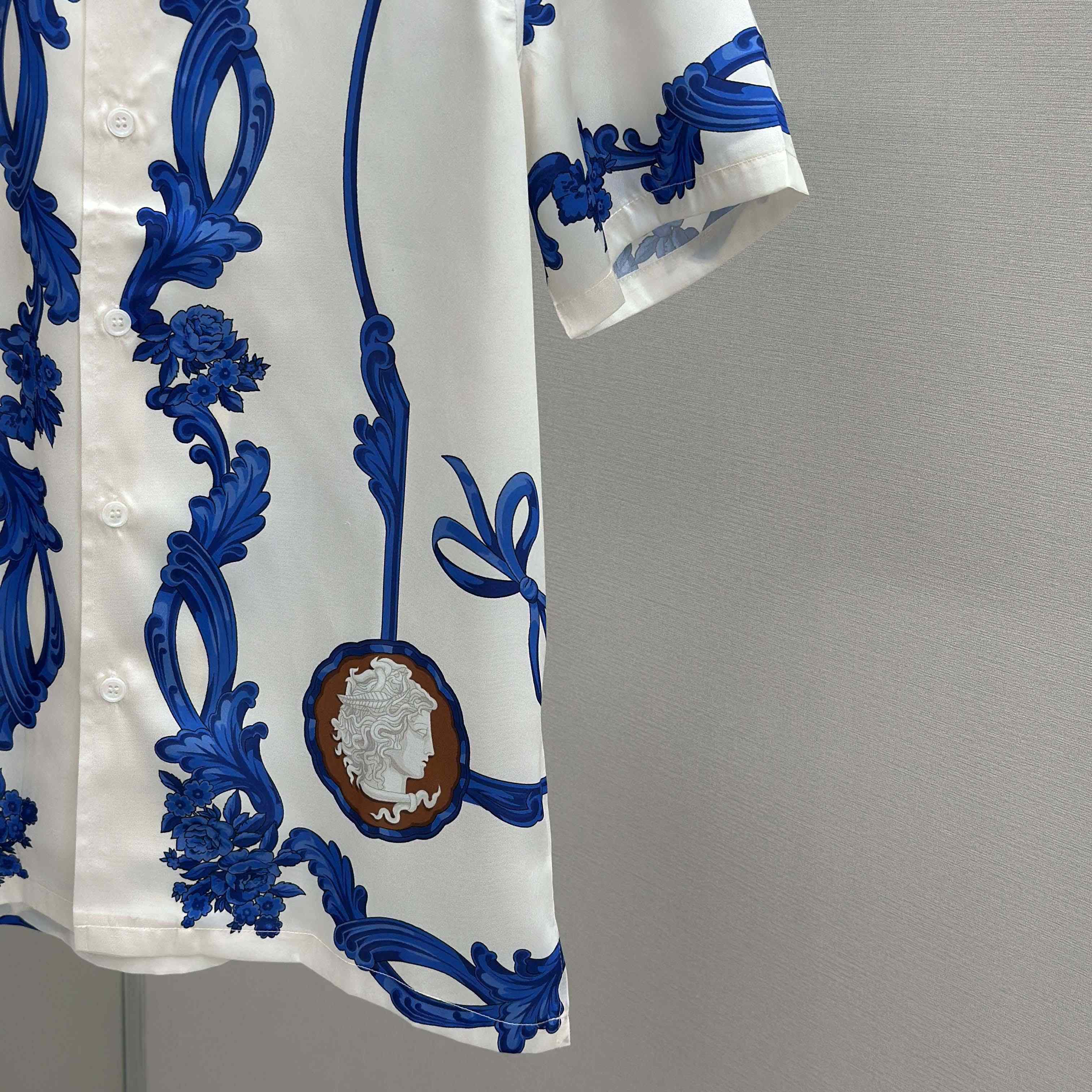 Versace Cameo Silk Shirt & Silk Shorts - DesignerGu