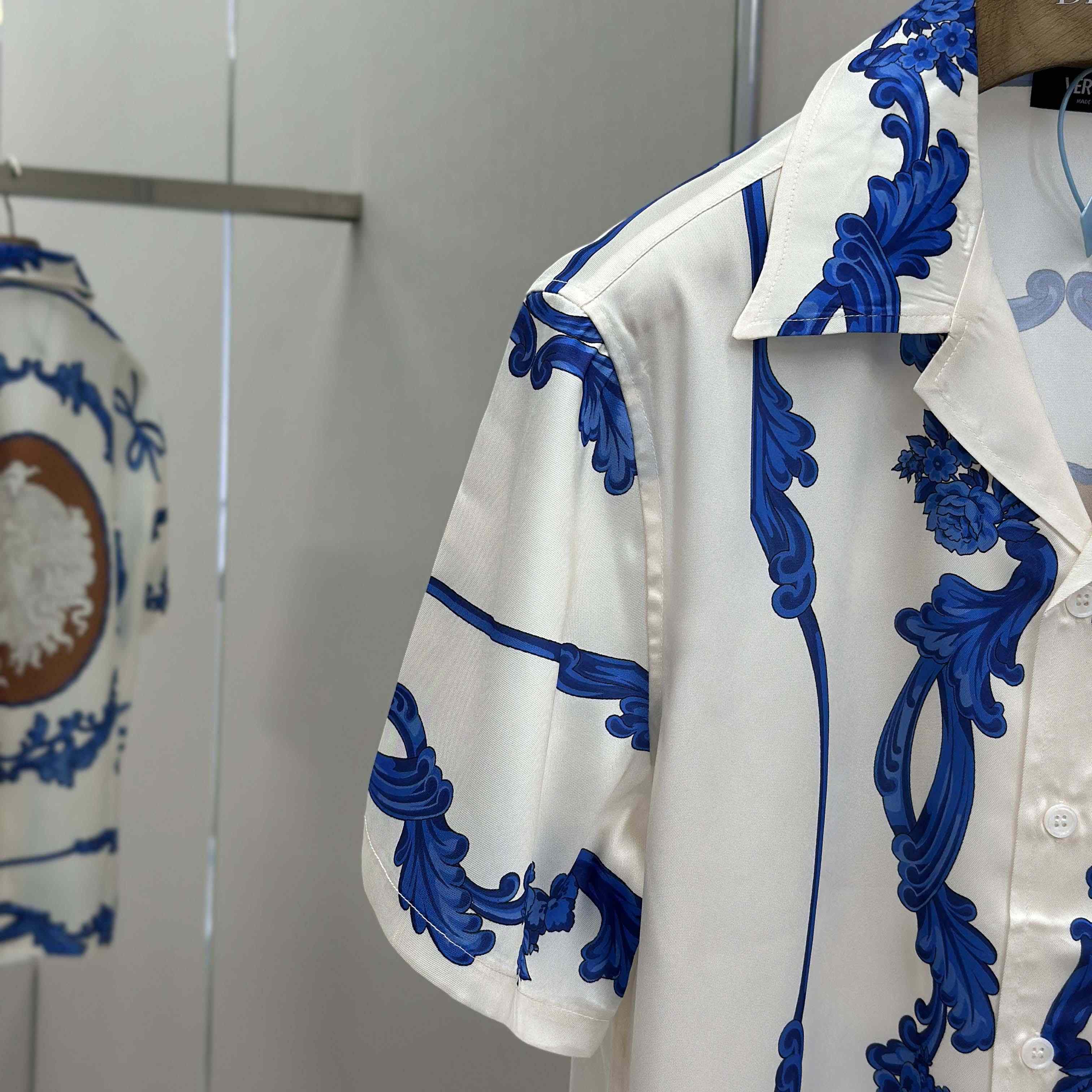 Versace Cameo Silk Shirt & Silk Shorts - DesignerGu