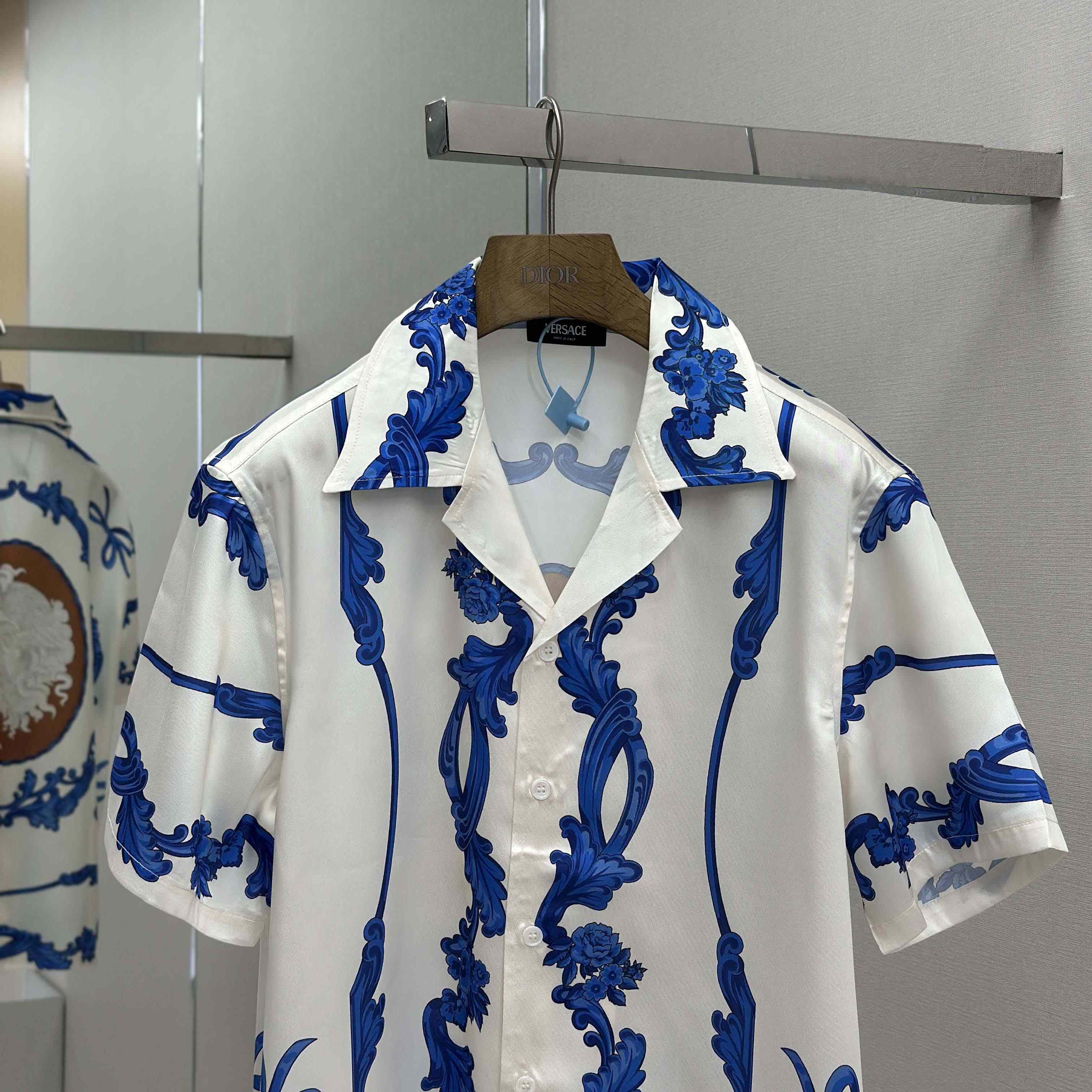 Versace Cameo Silk Shirt & Silk Shorts - DesignerGu