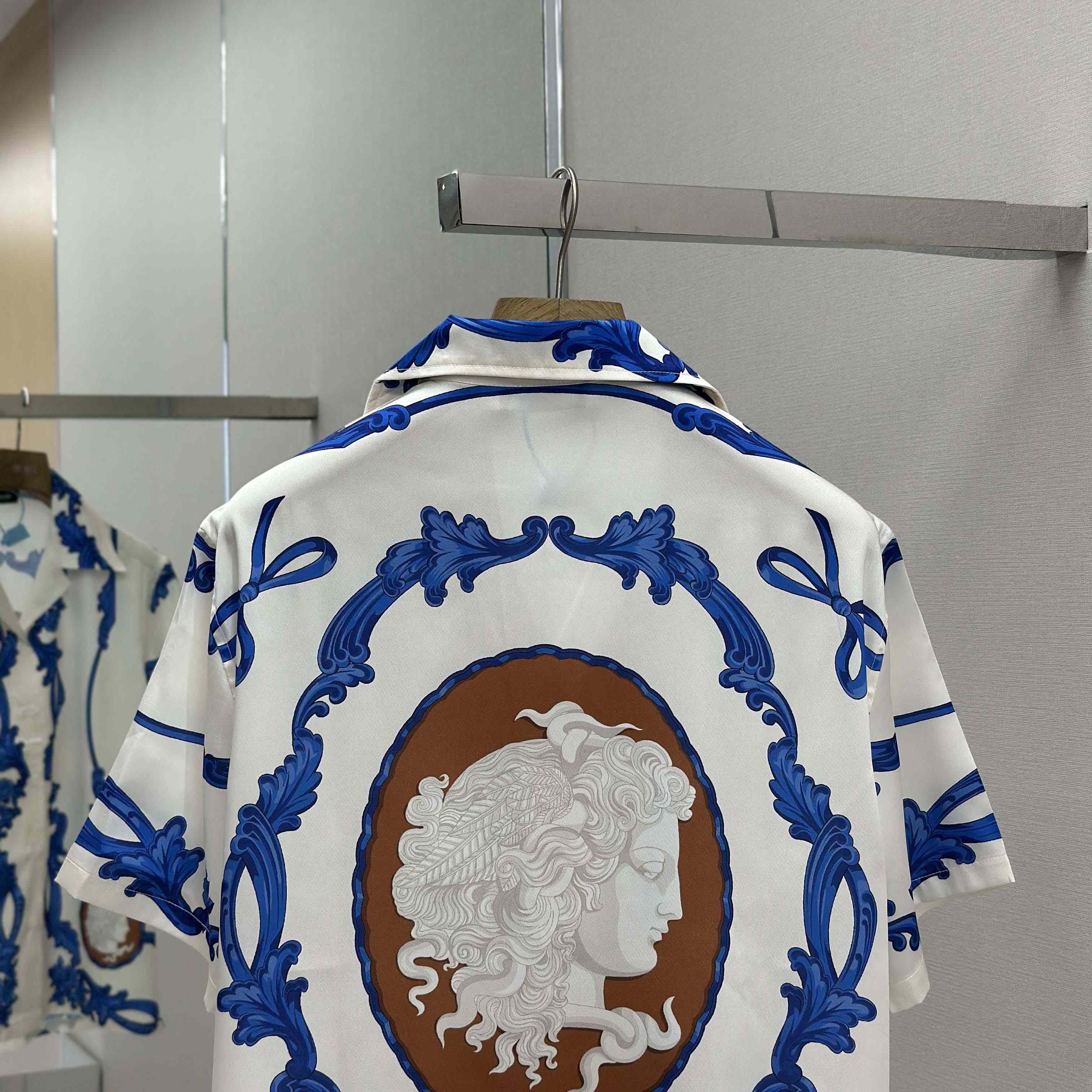 Versace Cameo Silk Shirt & Silk Shorts - DesignerGu