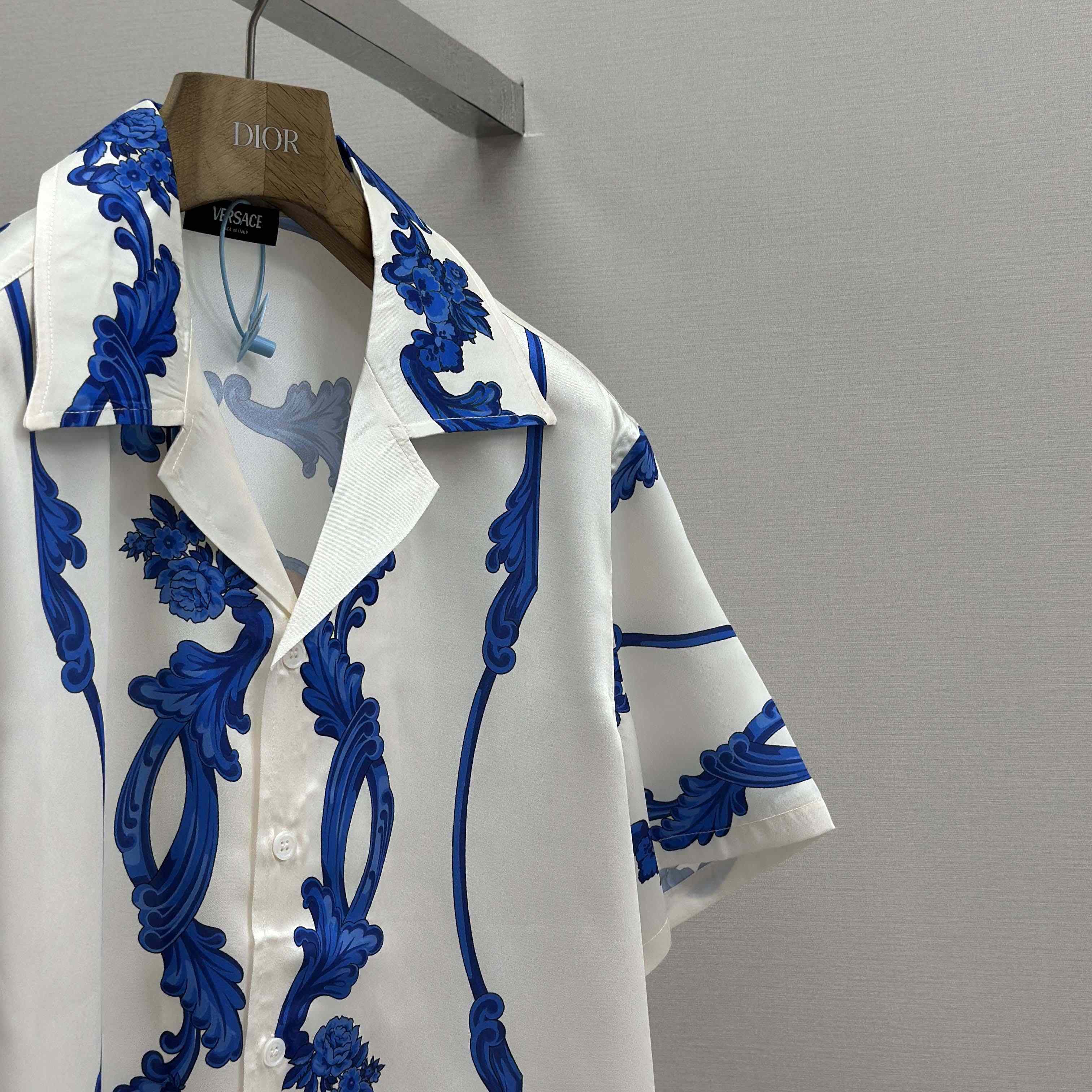 Versace Cameo Silk Shirt & Silk Shorts - DesignerGu