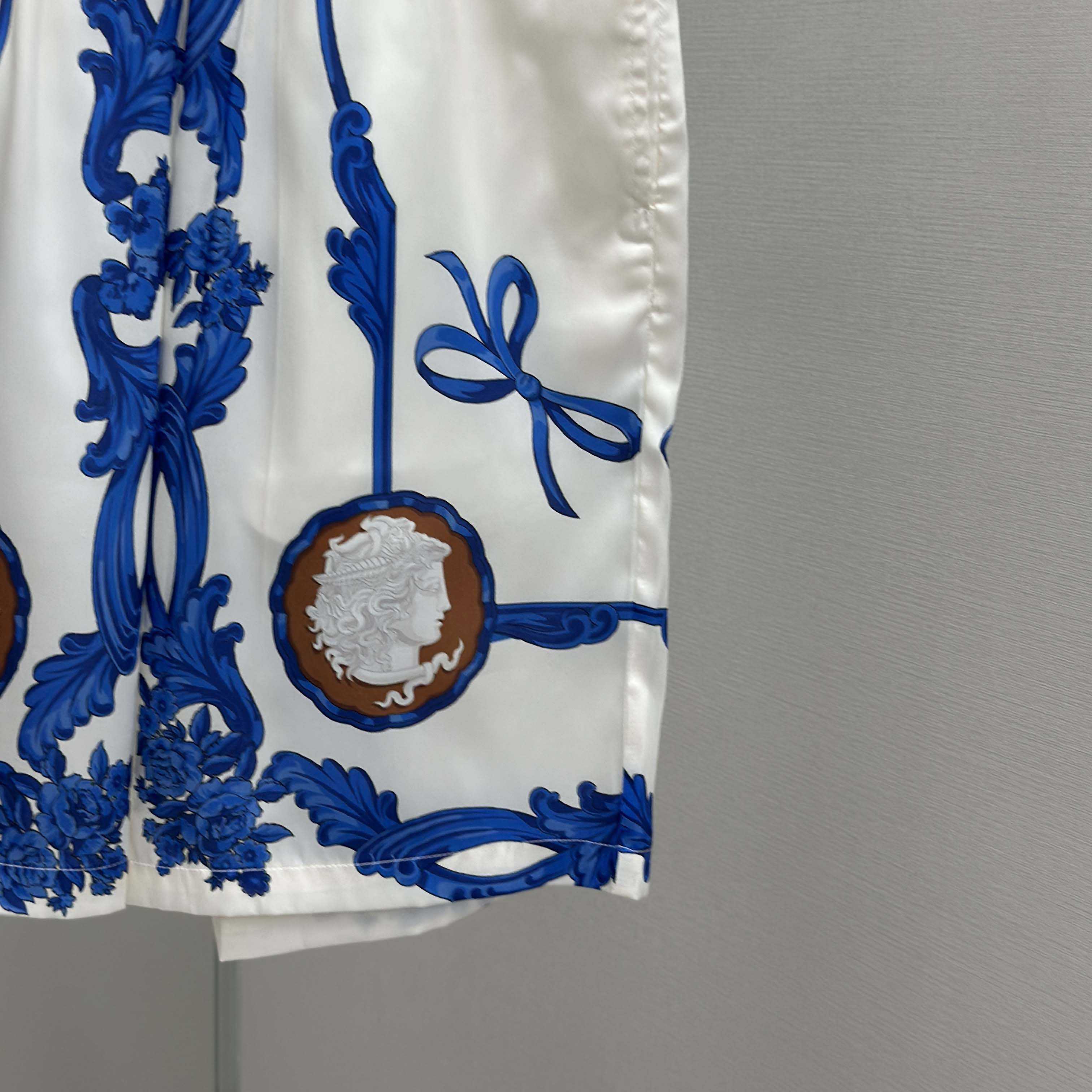 Versace Cameo Silk Shirt & Silk Shorts - DesignerGu