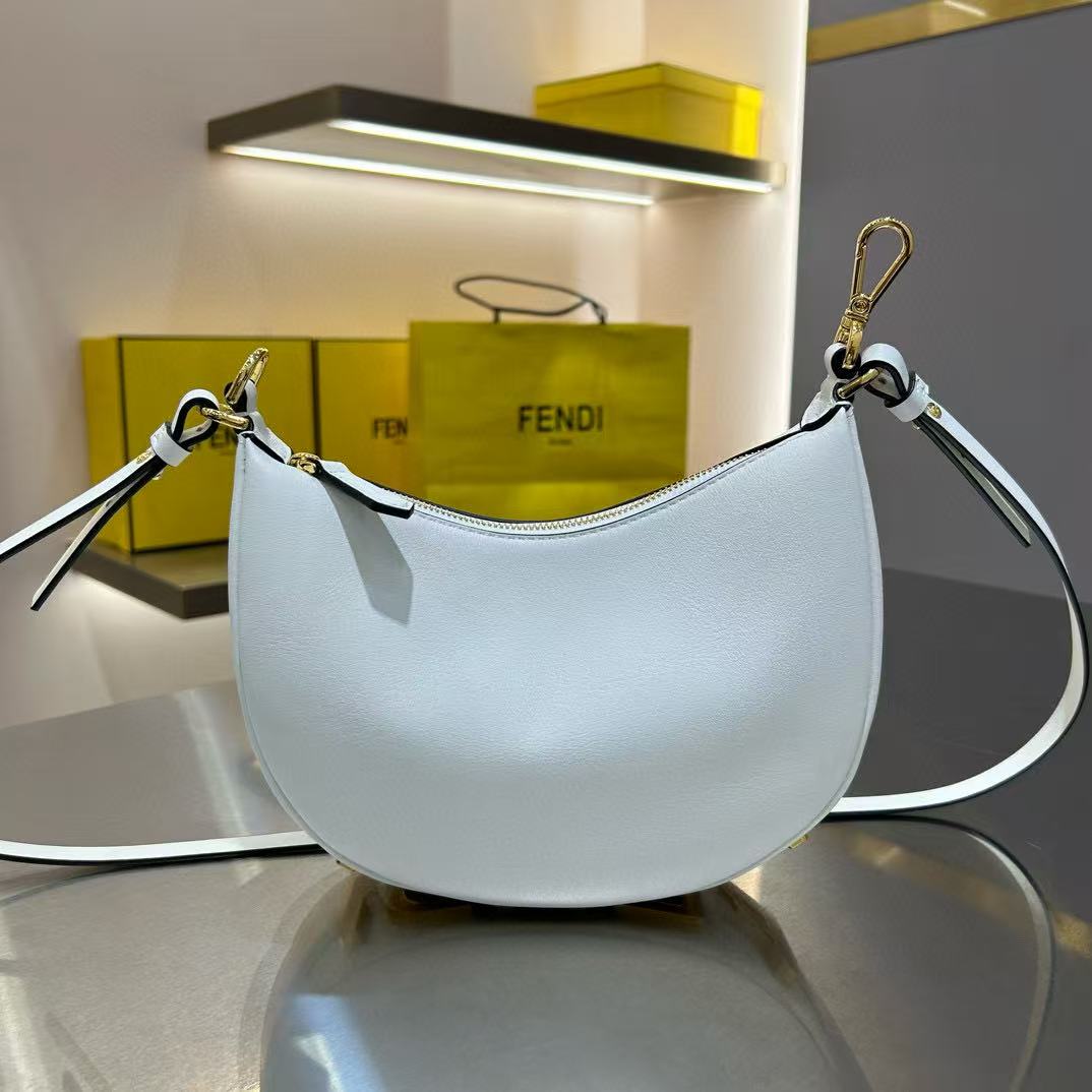 Fendi Fendigraphy White Leather Bag - DesignerGu