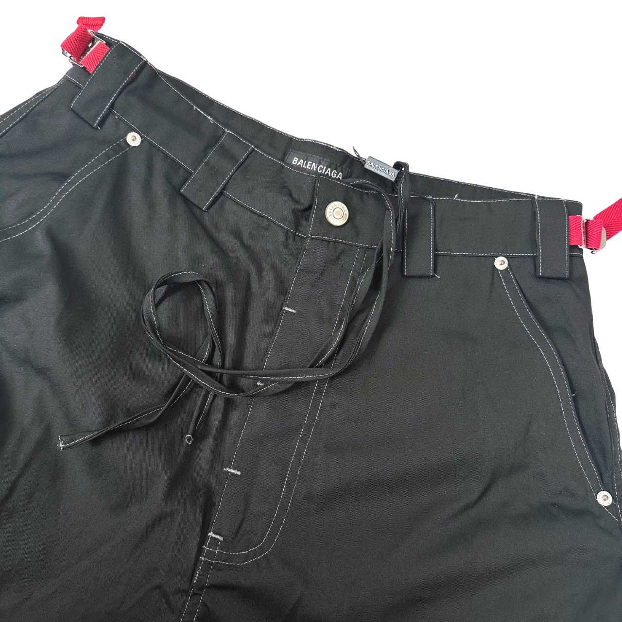 Balenciaga Utility Work Pants In Black Mixed Cotton Twill - DesignerGu