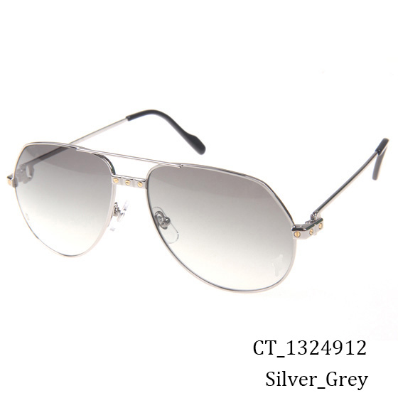 Cartier CT 1324912 Sunglasses In Silver Grey - DesignerGu