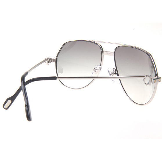 Cartier CT 1324912 Sunglasses In Silver Grey - DesignerGu