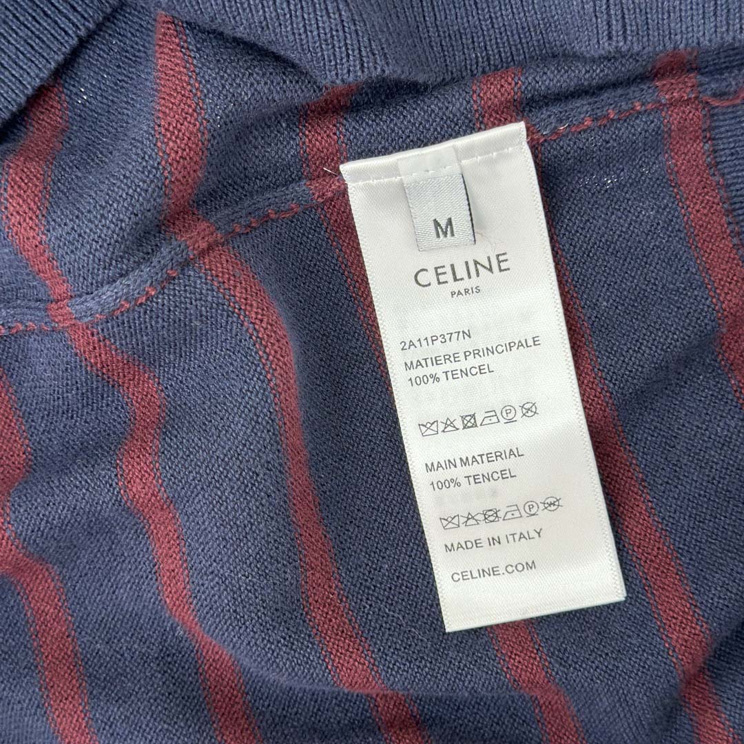 Celine Short-sleeved Polo Sweater In Fine Cotton - DesignerGu