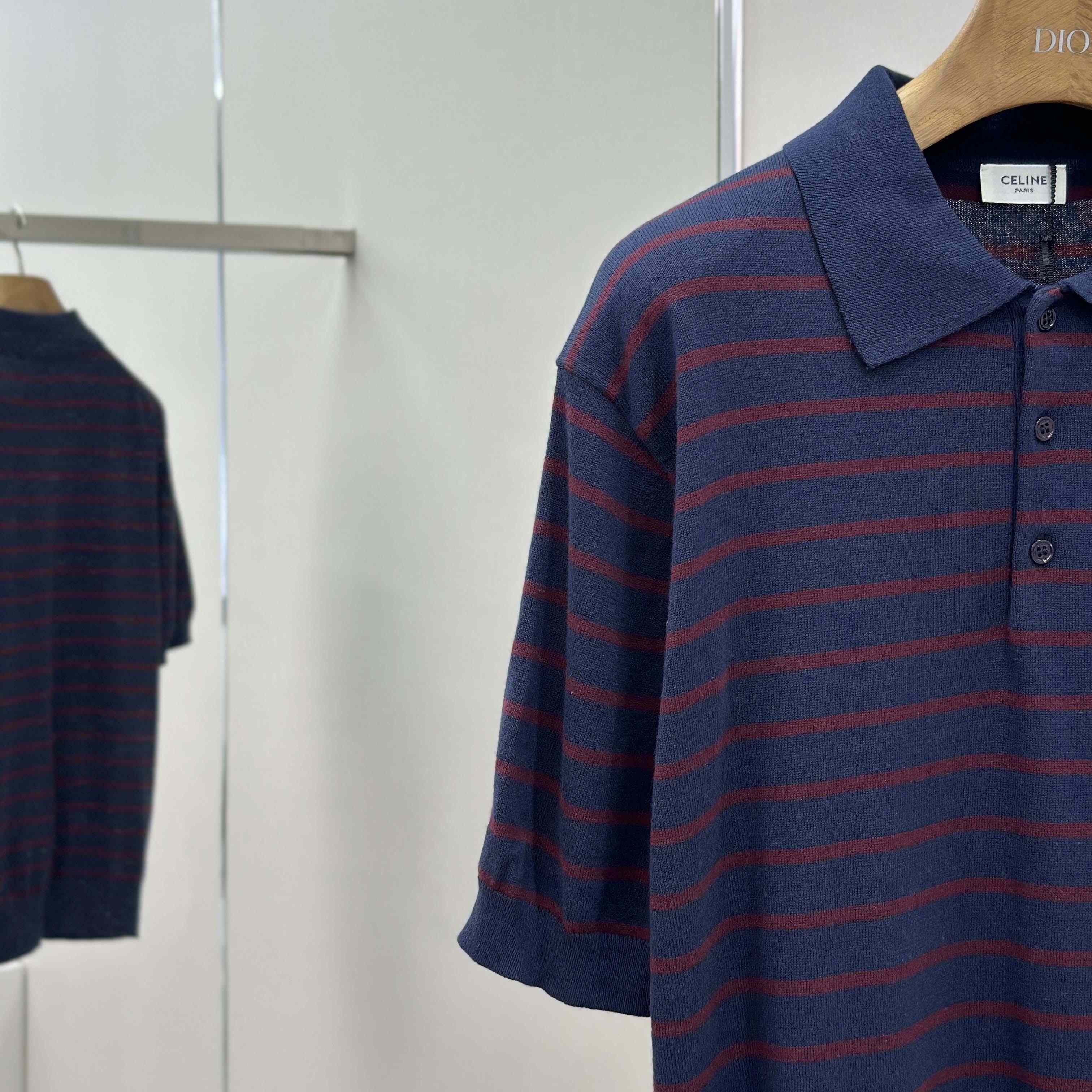 Celine Short-sleeved Polo Sweater In Fine Cotton - DesignerGu