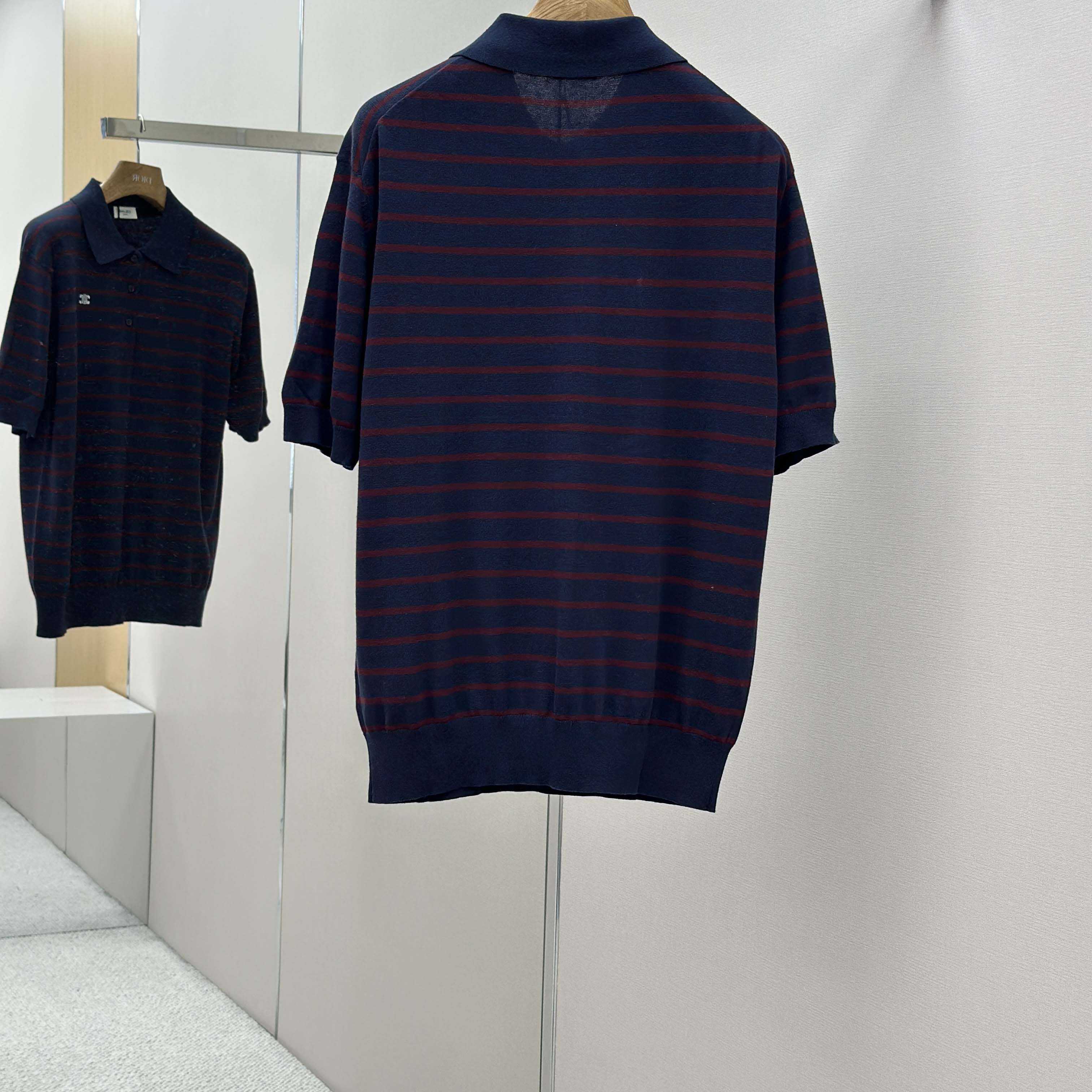 Celine Short-sleeved Polo Sweater In Fine Cotton - DesignerGu