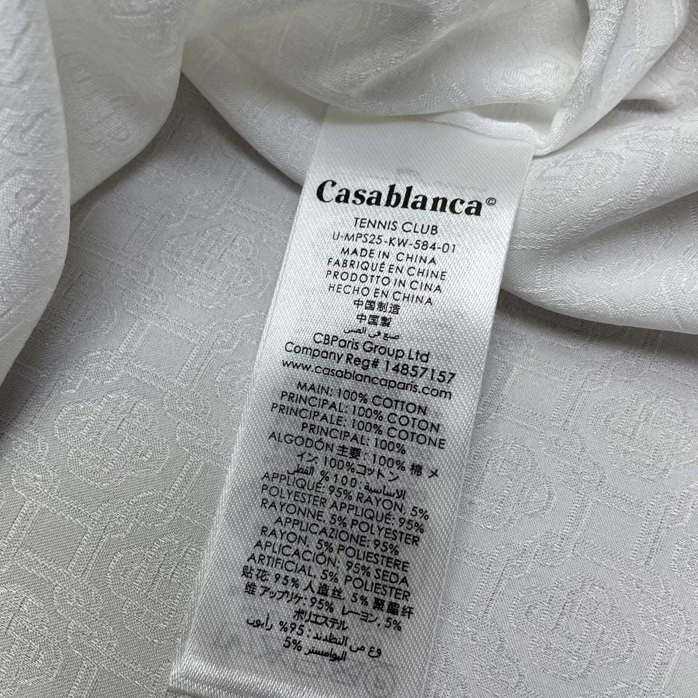 Casablanca Monogram Silk Twill Pajama Shirt In White   C1024 - DesignerGu