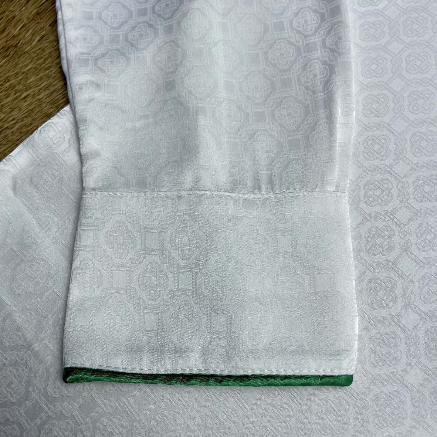 Casablanca Monogram Silk Twill Pajama Shirt In White   C1024 - DesignerGu