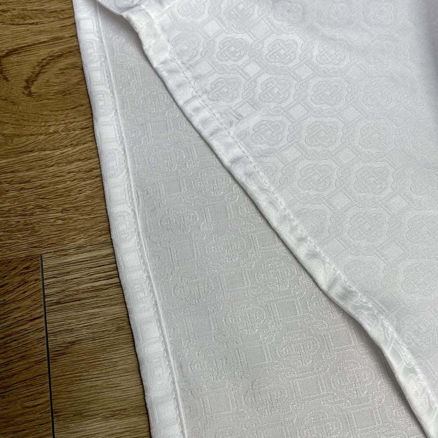 Casablanca Monogram Silk Twill Pajama Shirt In White   C1024 - DesignerGu