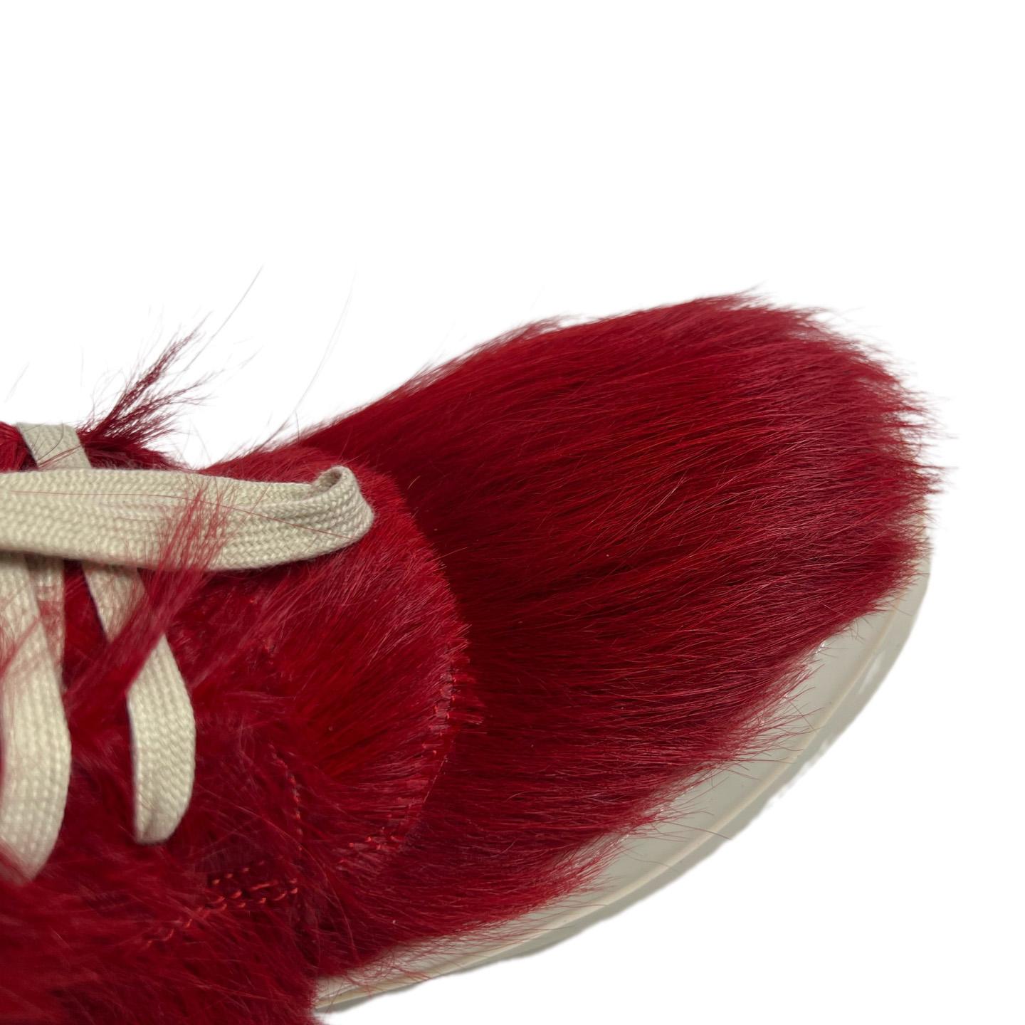 Rick Owens Red & Off-white Geobasket Sneakers - DesignerGu