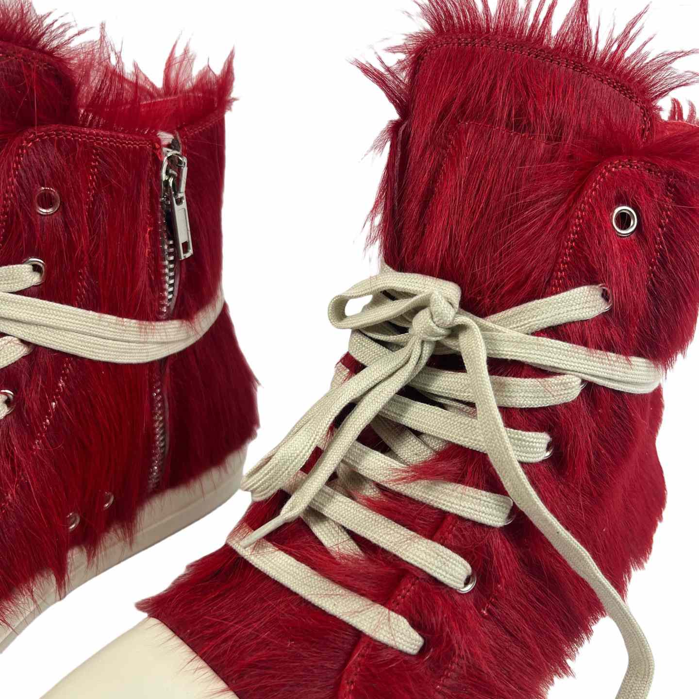 Rick Owens Pony Hair High-top Sneakers - DesignerGu