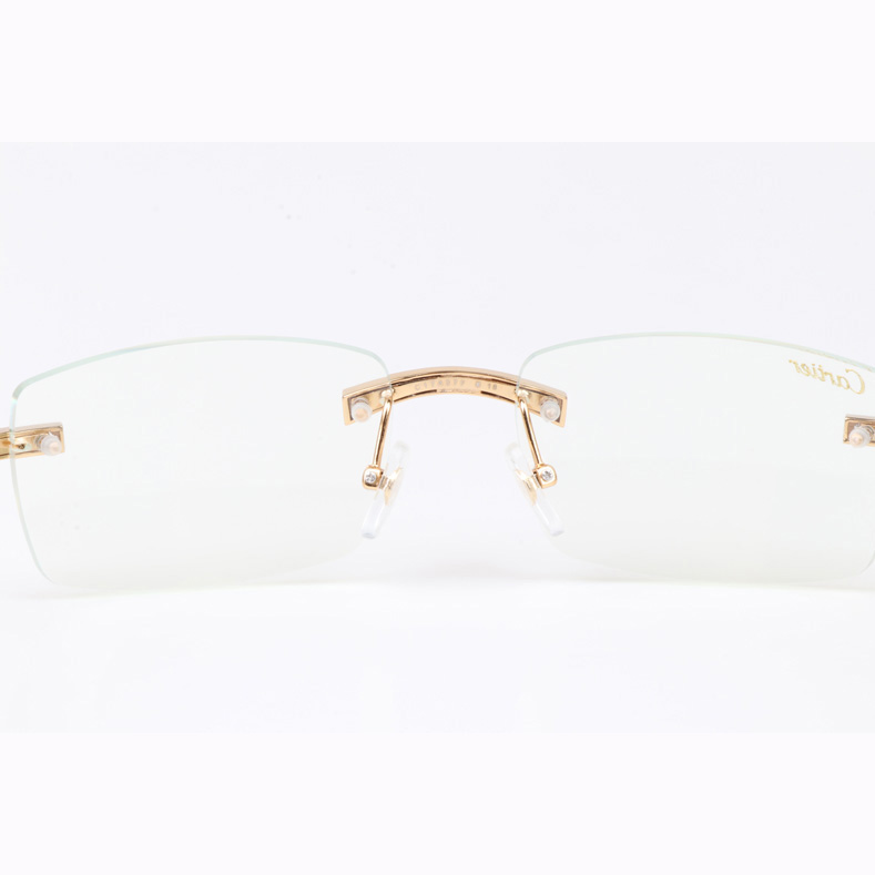Cartier CT 3524012 Big Diamond Eyeglasses In Gold White - DesignerGu