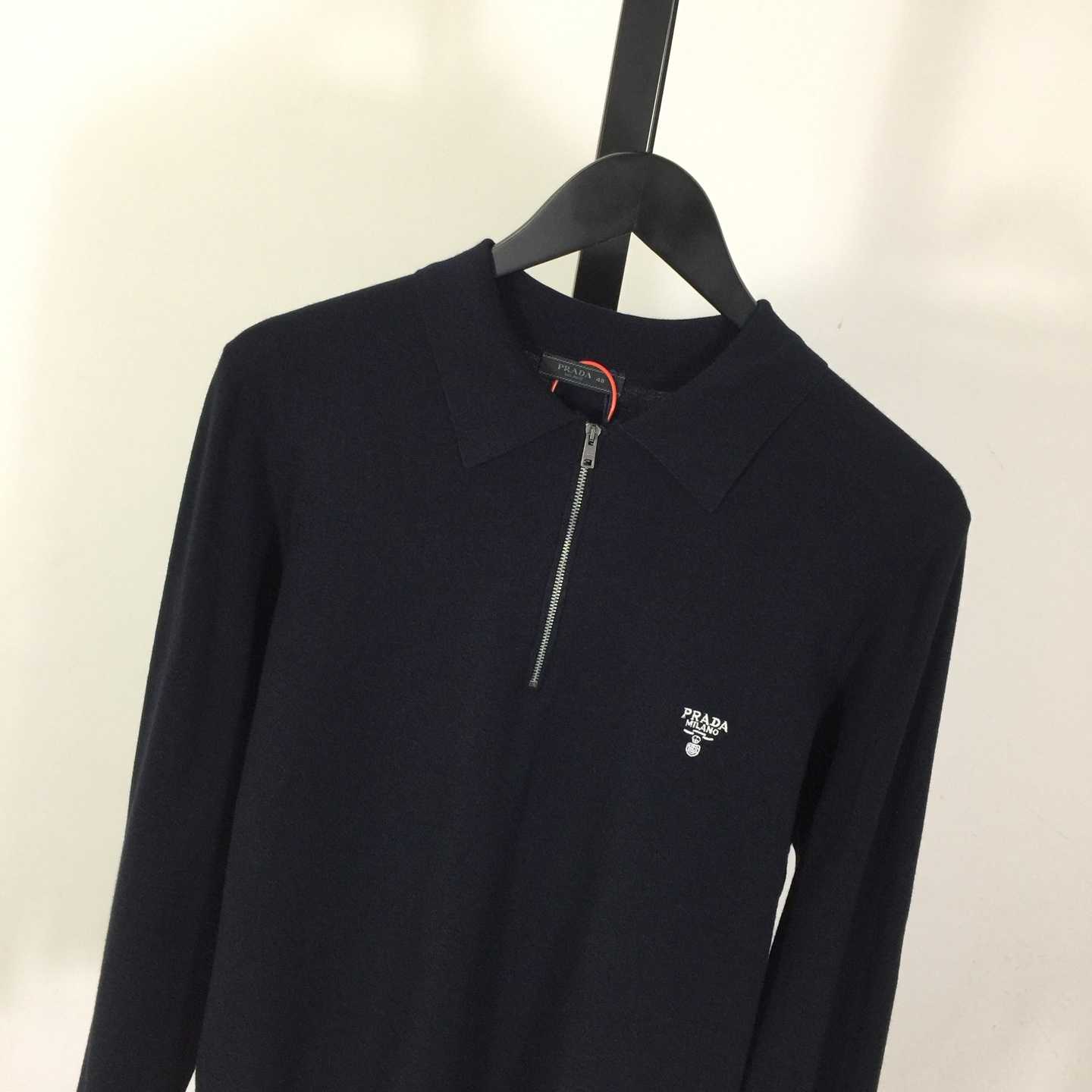 Prada Superfine Wool Polo Shirt - DesignerGu