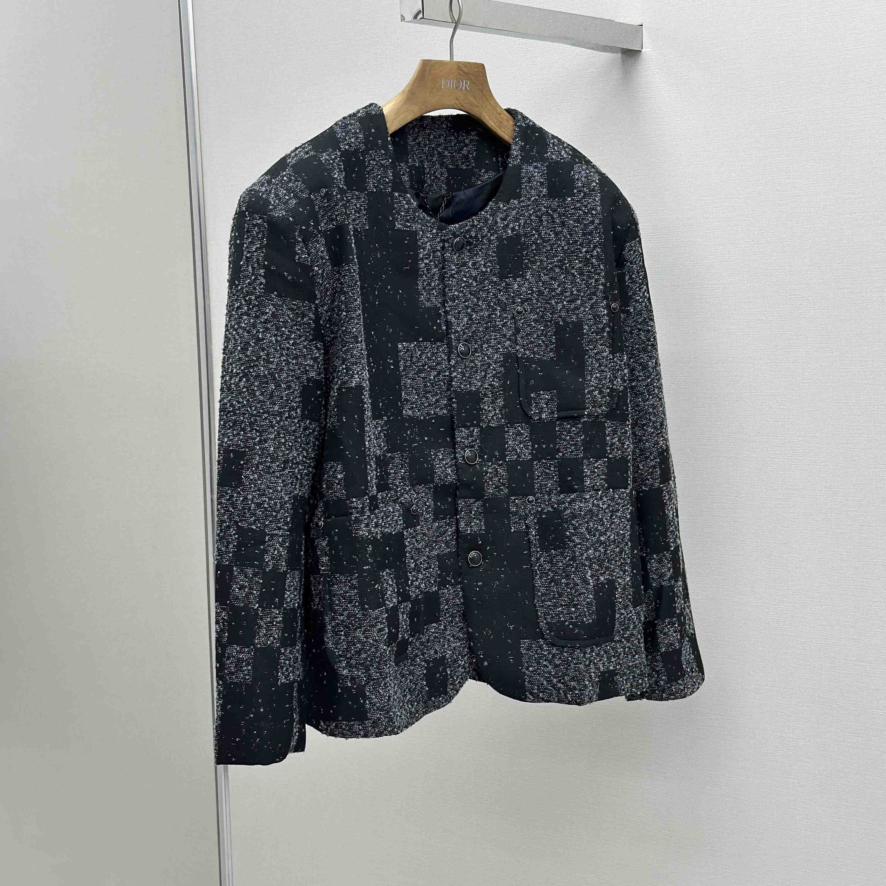 Louis Vuitton Denim Bouclette Collarless Jacket   1AHBR4 - DesignerGu