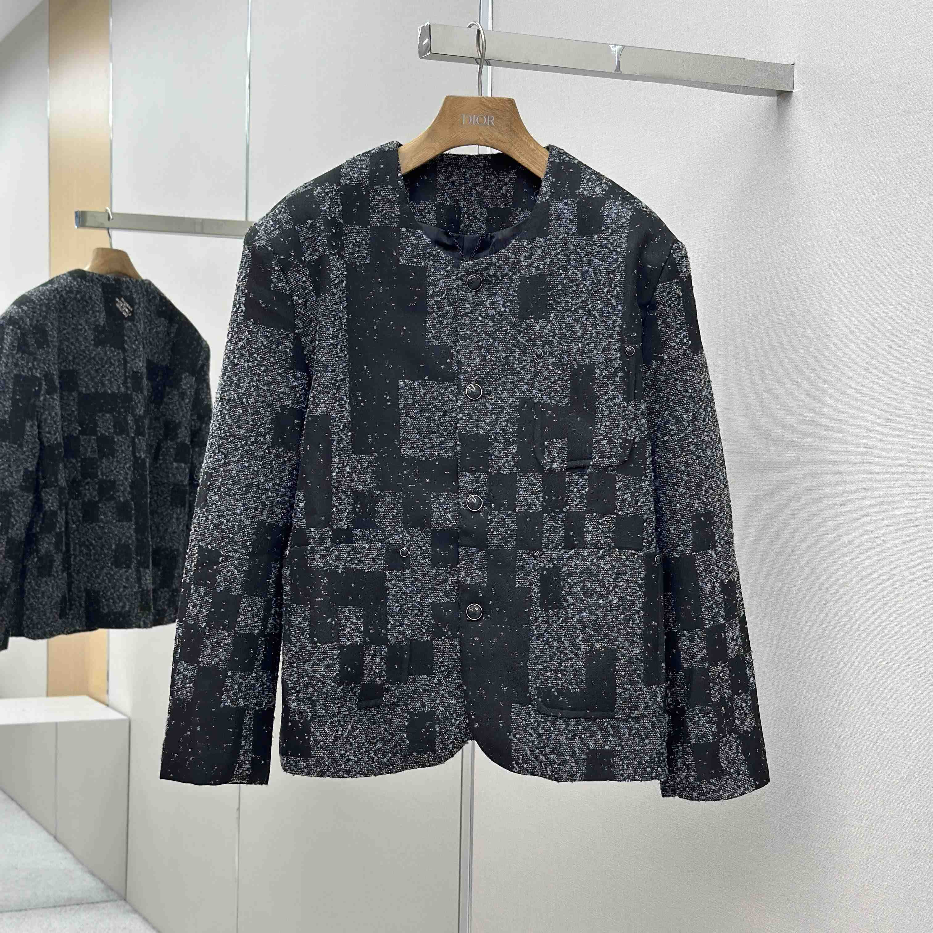 Louis Vuitton Denim Bouclette Collarless Jacket   1AHBR4 - DesignerGu