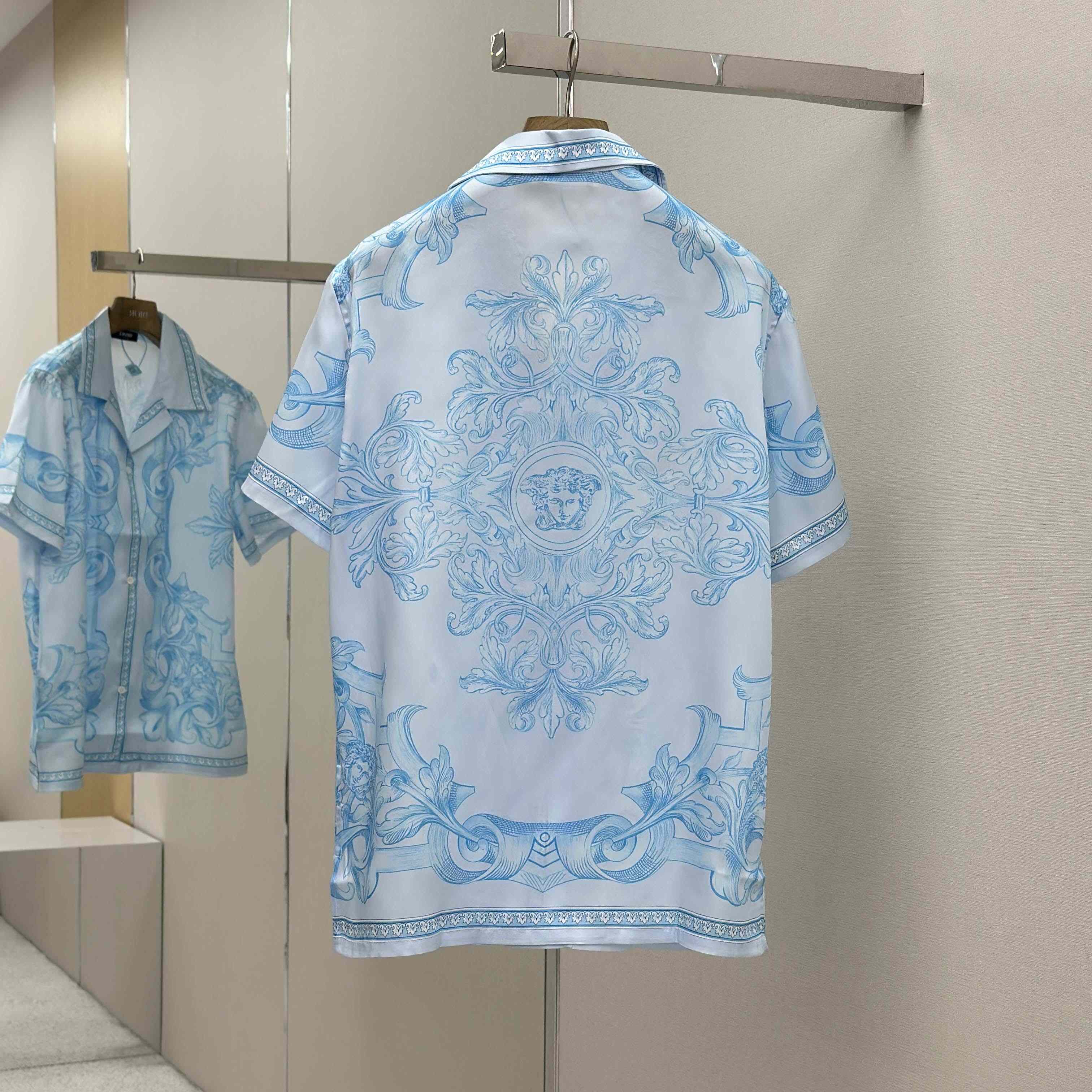 Versace Architectural Baroque Silk Shirt & Silk Shorts - DesignerGu
