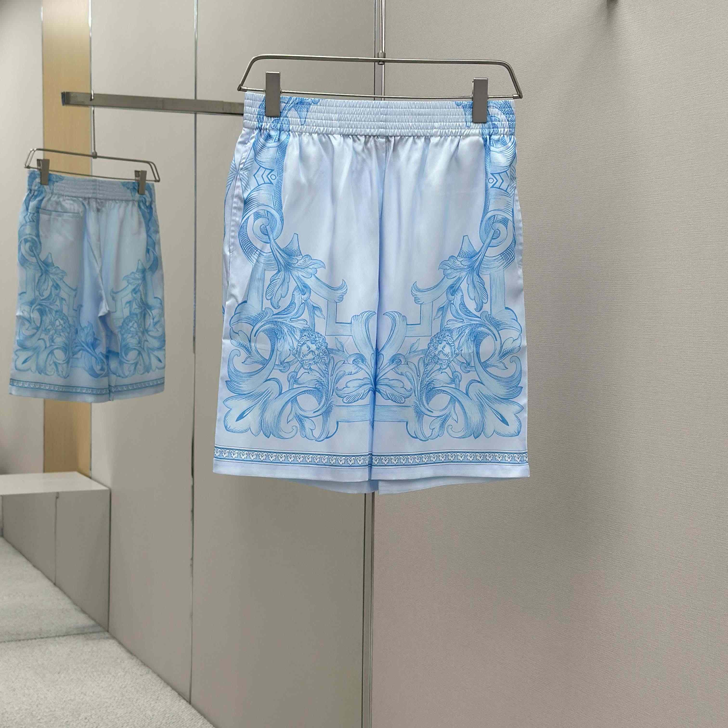 Versace Architectural Baroque Silk Shirt & Silk Shorts - DesignerGu