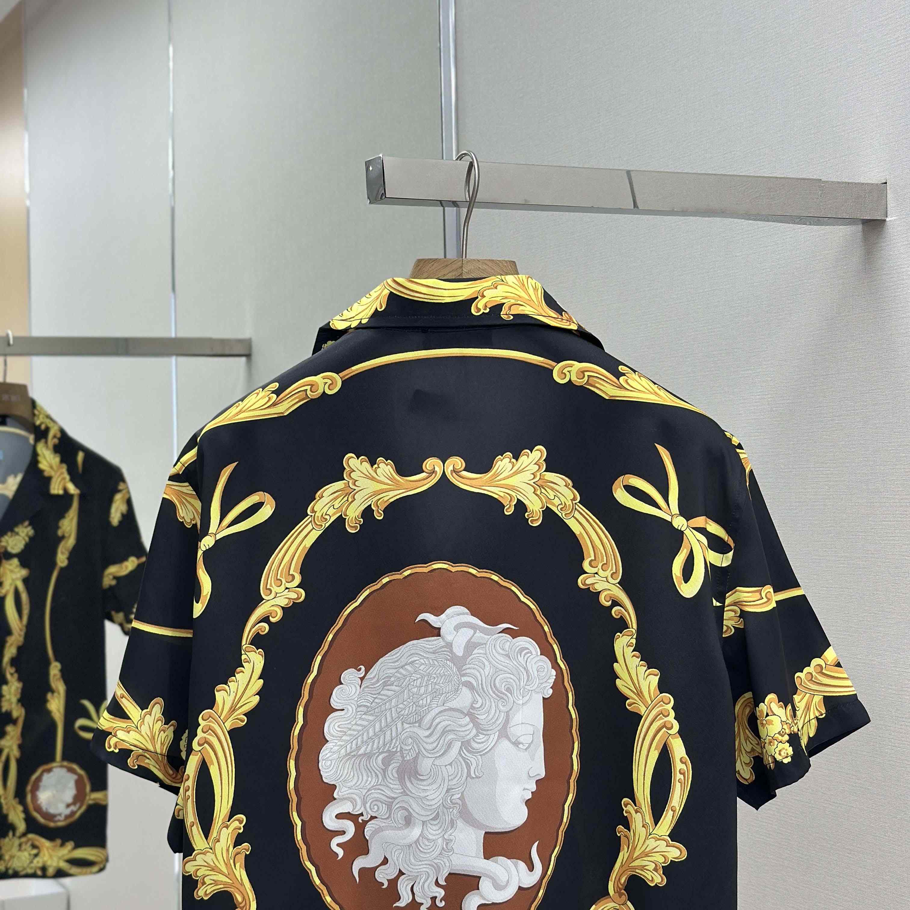 Versace Cameo Silk Shirt & Swim Boardshorts - DesignerGu