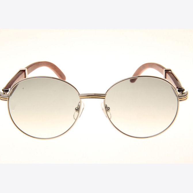 Cartier CT 1990-0692 Wood Sunglasses In Silver Grey - DesignerGu