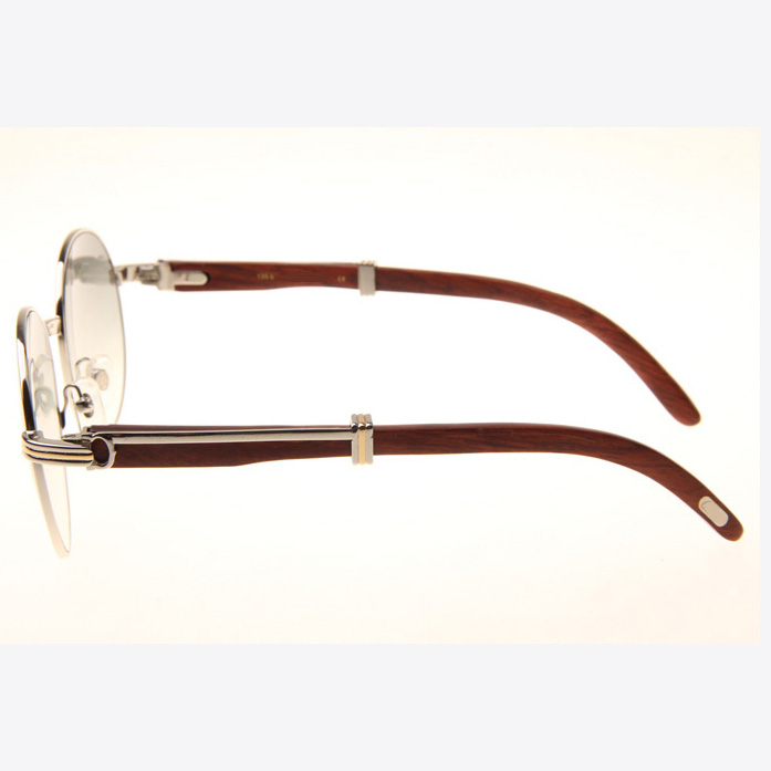 Cartier CT 1990-0692 Wood Sunglasses In Silver Grey - DesignerGu