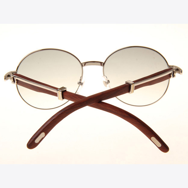 Cartier CT 1990-0692 Wood Sunglasses In Silver Grey - DesignerGu