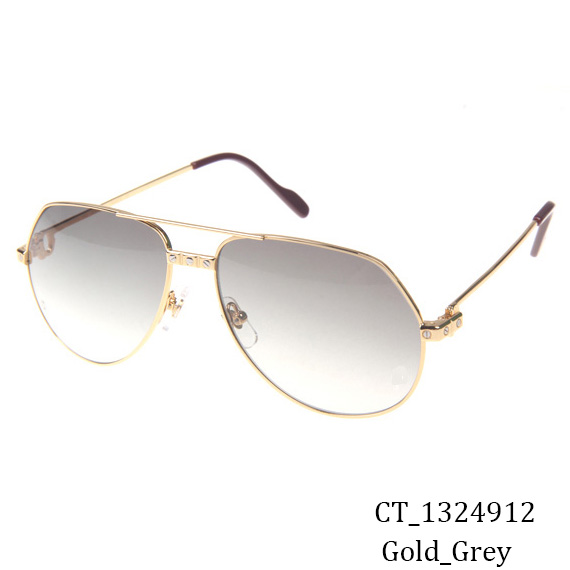 Cartier CT 1324912 Sunglasses In Gold Grey - DesignerGu