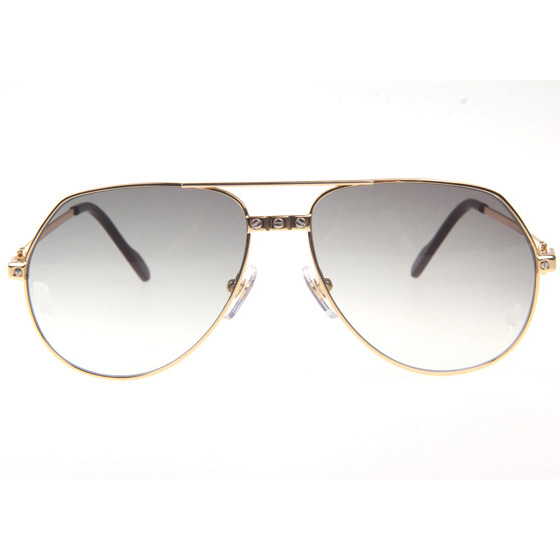 Cartier CT 1324912 Sunglasses In Gold Grey - DesignerGu