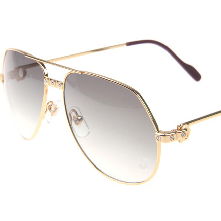 Cartier CT 1324912 Sunglasses In Gold Grey - DesignerGu