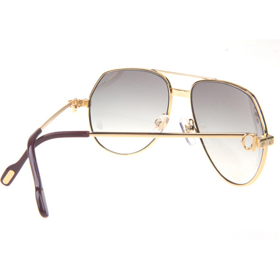Cartier CT 1324912 Sunglasses In Gold Grey - DesignerGu